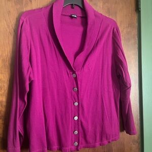 Rafaella Vibrant Magenta Knit Cardigan